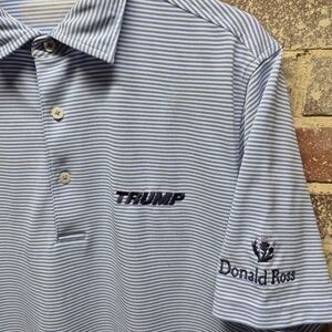 Trump National Golf Club Donald Ross Men's Golf Polo Shirt Striped Size S